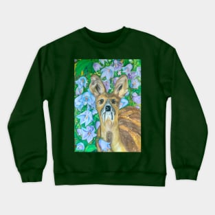 Musk Deer with Bluebells Crewneck Sweatshirt